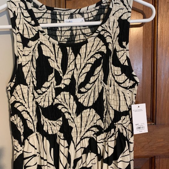 Croft & Barrow Sleeveless Smocked Swing Midi Dress, Size S, NWT - Picture 2 of 6